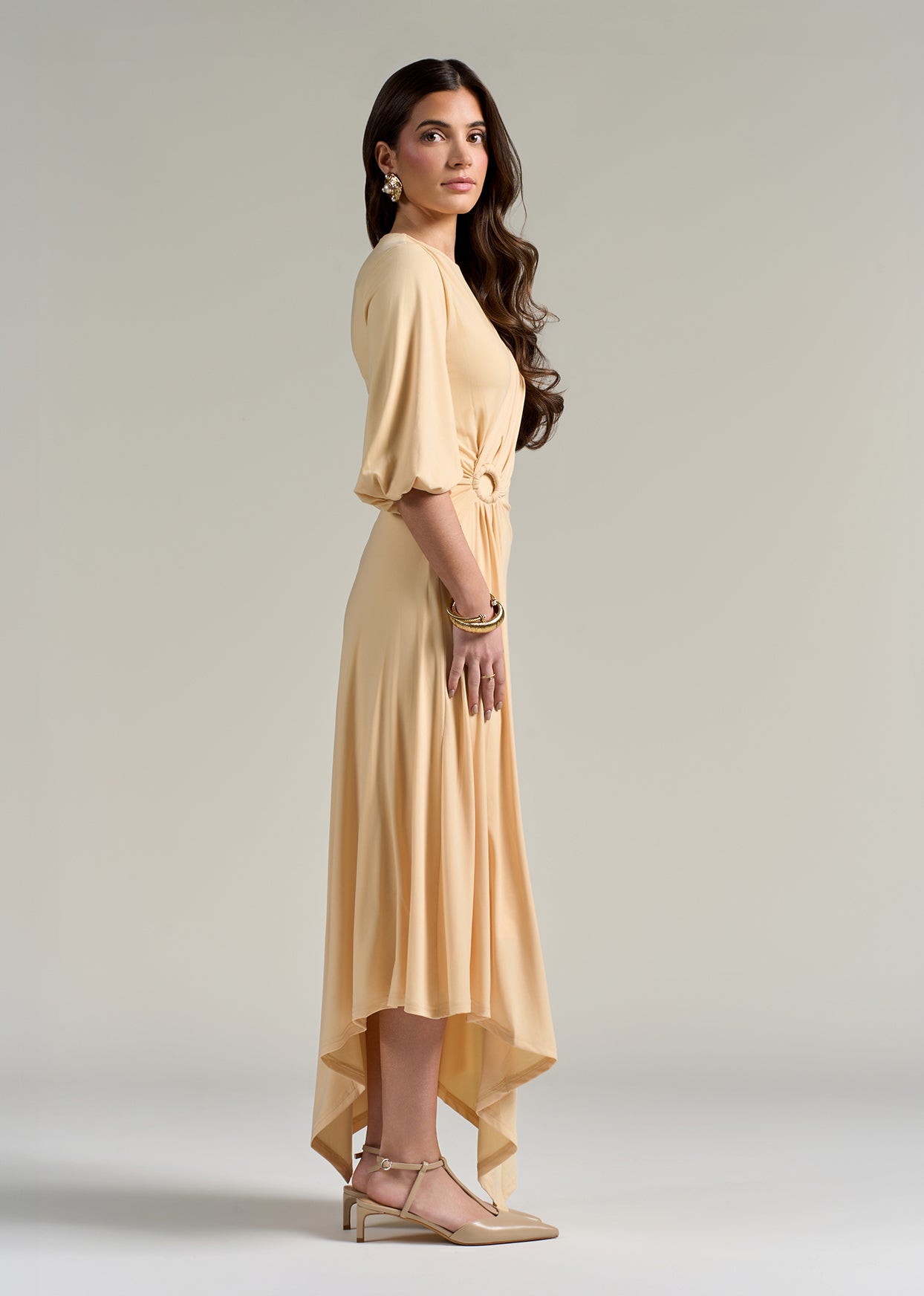 drape dress Draped Long Dress