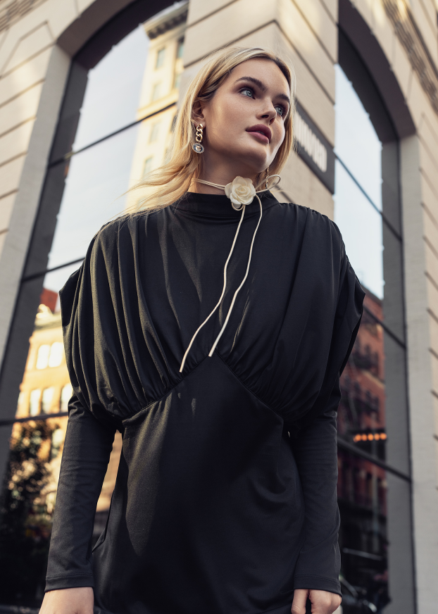 Draped Jersey Maxi Dress