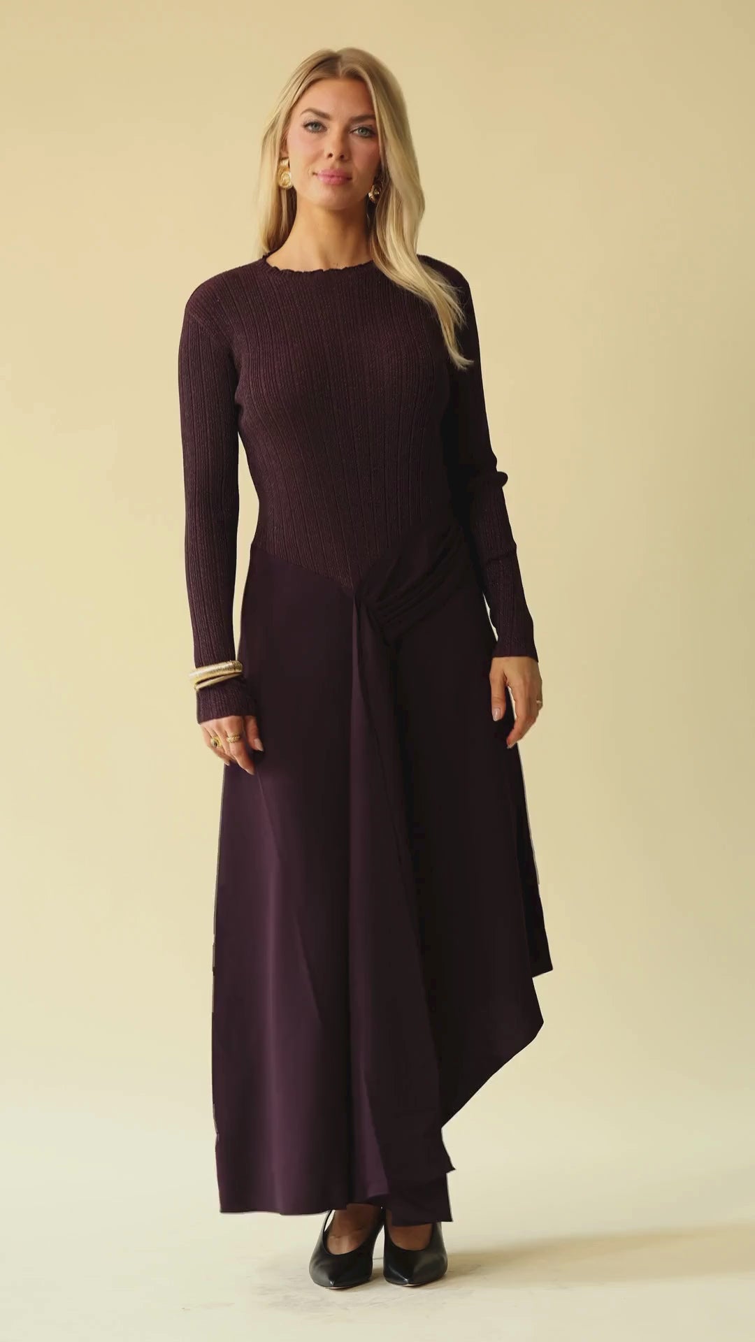 Asymmetrical Rib Knit Dress – Avanel Couture